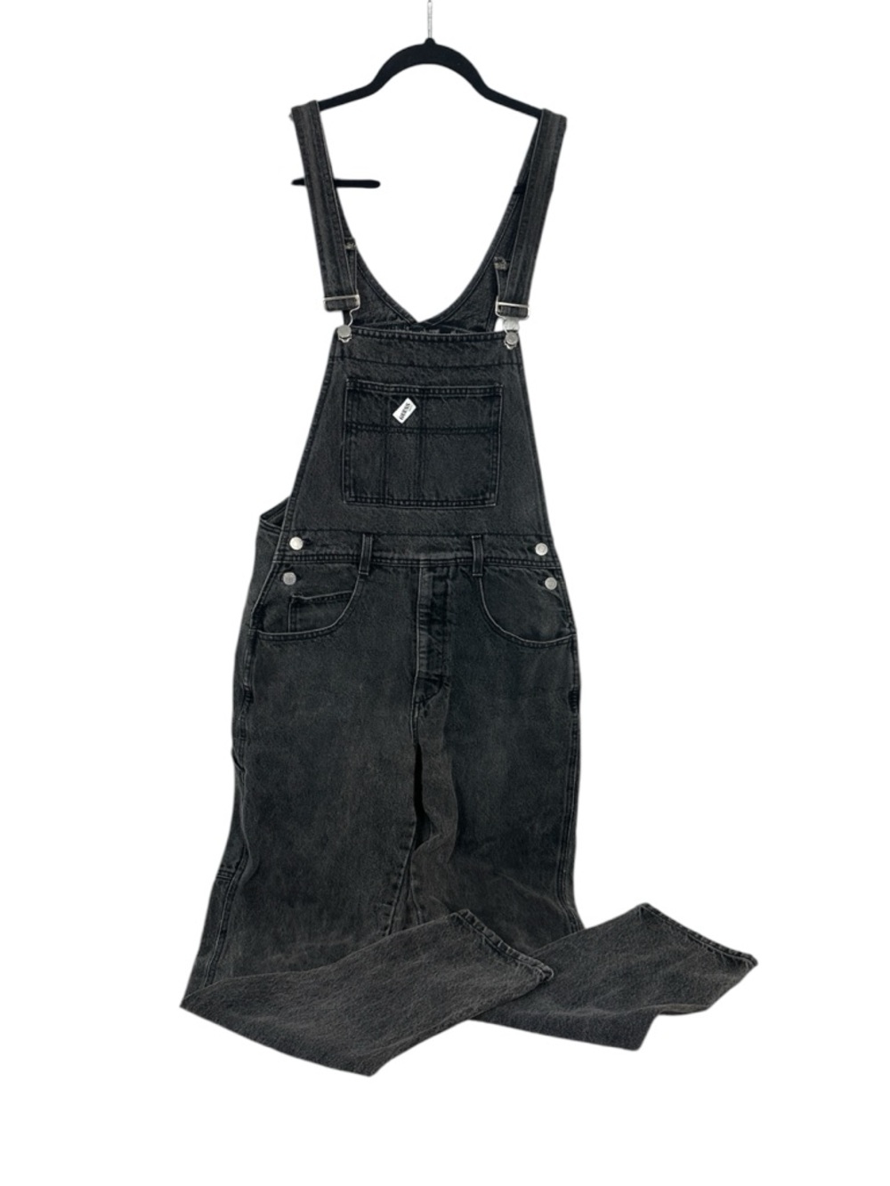 Vintage 80s 90s GUESS Men's Overalls Black Wash Denim Jeans Green Label USA Sz L
